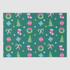 Vrolijk vrolijk kerstpatroon tissuepapier