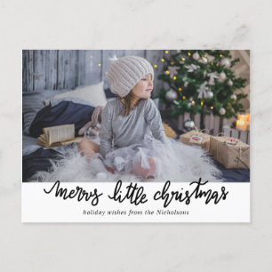 Vrolijk Weinig Foto van de Vakantie van Kerstmis Feestdagenkaart