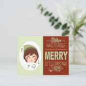 vrolijk weinig Kerstmis Feestdagenkaart (Staand voorkant)