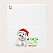 Vrolijk Westie Kerstmis Kaart (Buitenkant ongevouwen)