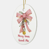 Vrolijk Xmas oma Xmas strik Keramisch Ornament (Links)
