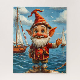 Vrolijk Zee Gnome: Groeten aan de pier. Legpuzzel