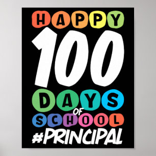 Vrolijke 100 dagen schooldirecteur poster