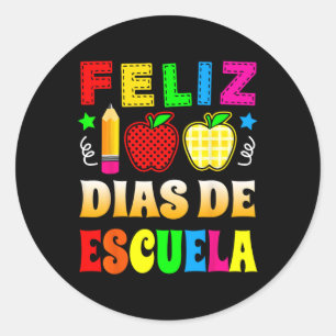 Vrolijke 100 dagen schoolSpaans - Feliz 100 dias Ronde Sticker