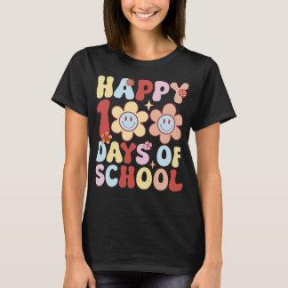 Vrolijke 100 dagen van school Retro groovy stijl 2 T-shirt