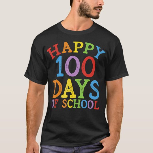 Vrolijke 100 schooldagen t-shirt (Voorkant)