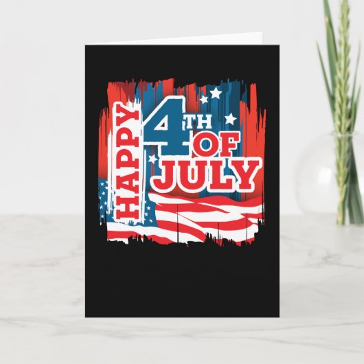 Vrolijke 4 juli - Amerikaanse vlag Kaart (Voorkant)