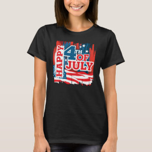 Vrolijke 4 juli - Amerikaanse vlag T-shirt