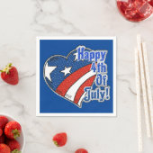 Vrolijke 4 juli hart servetten (Insitu)