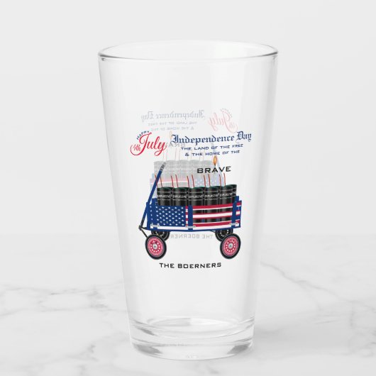 Vrolijke 4 juli Onafhankelijkheid Beer Soda Tea Gl Glas (Achterkant)