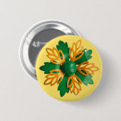 Vrolijke 60-er jaren Madeliefjes Bloem Cadeaubloem Ronde Button 5,7 Cm (Voorkant /achterkant)