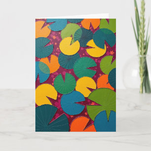 Vrolijke Abstracte Bloemkaart Kaart