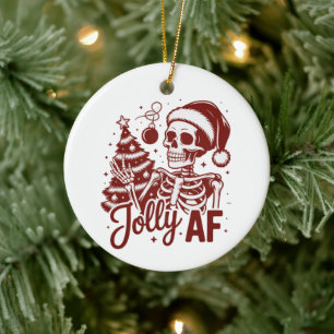 Vrolijke Af Skelet Snarky Kerst Sarcasme Grappig Keramisch Ornament