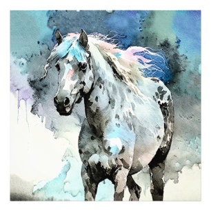 Vrolijke Appaloosa Merrie Aquarel Foto Afdruk