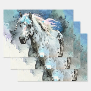 Vrolijke Appaloosa Merrie Aquarel Inpakpapier Vel