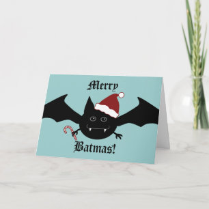 Vrolijke Batmas gekke Gotische knuppelKerstmis Feestdagen Kaart