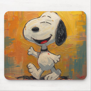 Vrolijke Beagle-hond Pop Art-schilderij Muismat