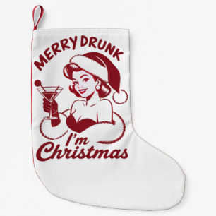 Vrolijke Beschonken Ik Ben Kerst Cocktails Snarky  Kleine Kerstsok