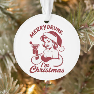 Vrolijke Beschonken Ik Ben Kerstmis Cocktail Snark Ornament