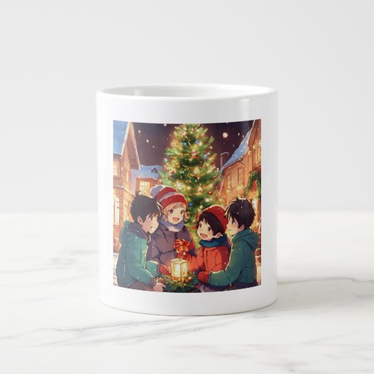 "Vrolijke bijeenkomsten" Extra Grote Beker (Voorkant)