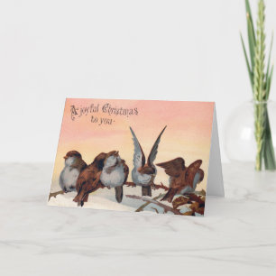 Vrolijke Bird Art kerst Kaart