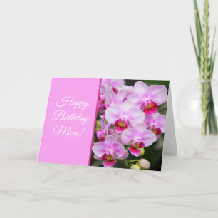 Vrolijke Birthday mam! Roze orchideeën Kaart