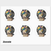 Vrolijke 'Birthday' sticker! Ronde Sticker (Vel)