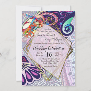 Vrolijke Blauwe Kunstenaar Party Doodle Creatie Kaart