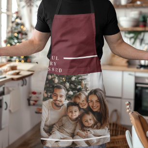 Vrolijke blije gezegende gepersonaliseerde kerstfo schort