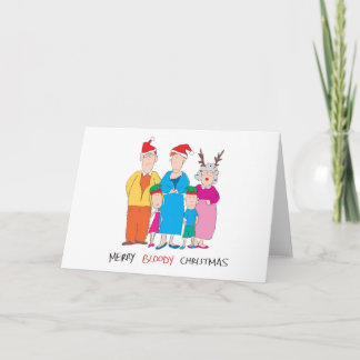 Vrolijke Bloedige Kerstmis Feestdagen Kaart