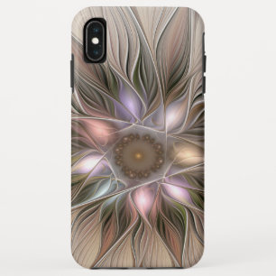 Vrolijke Bloem Abstract Beige Bruine Bloem Fractal iPhone XS Max Hoesje