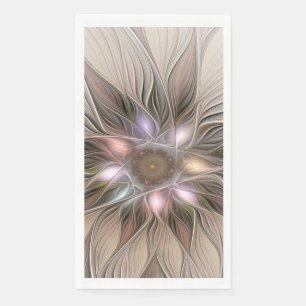 Vrolijke Bloem Abstract Beige Bruine Bloemrijke Fr Servet