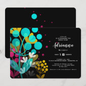 Vrolijke Bloemen Bruids Douche Uitnodiging (Voorkant / Achterkant)