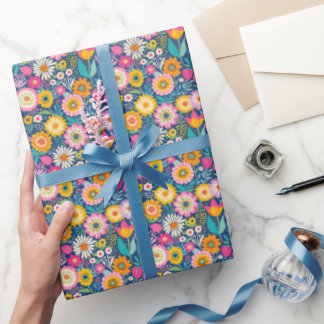 Vrolijke bloemen cadeaupapier