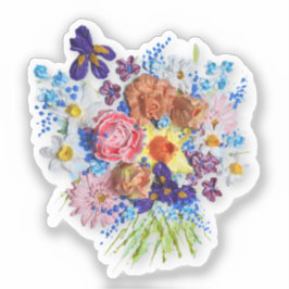 Vrolijke bloemenstickers sticker
