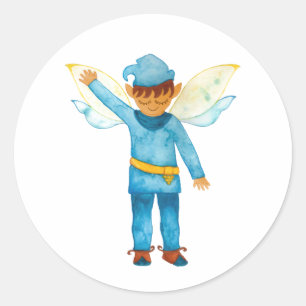 Vrolijke Blue Elf Sticker
