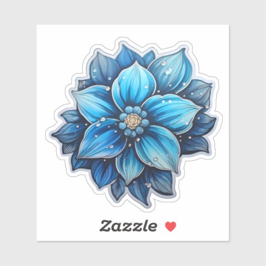Vrolijke Blue Flower Holiday Sticker (Vel)
