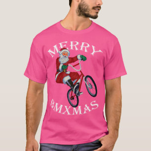 Vrolijke Bmxmas Kerstmis Bmx Santa Funny T-shirt