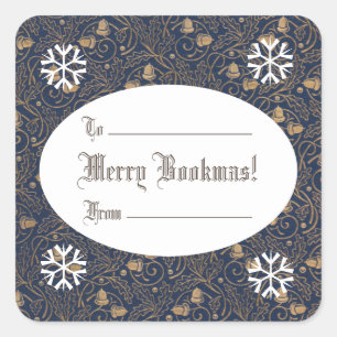 Vrolijke Boeken! Kerst eikels vierkante Sticker