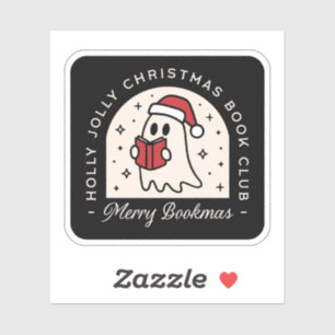 Vrolijke boekenliefhebbers Kerstmis Sticker