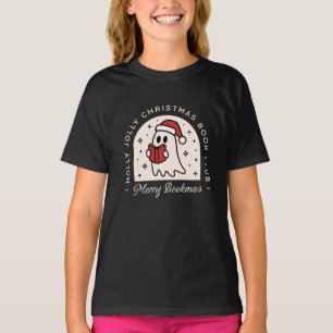 Vrolijke boekenwurmen boekenliefhebbers kerst grap t-shirt