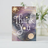 Vrolijke Boho Cosmic Celestial Bedankkaart (Staand voorkant)