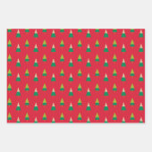 Vrolijke bomen kerstcadeau inpakpapier (Voorkant 2)