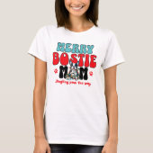 Vrolijke Boston Terrier Mom Kerstmis T-shirt (Voorkant)