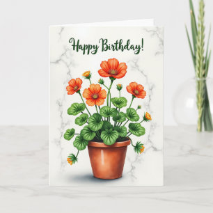 Vrolijke botanische verjaardagskaart kaart