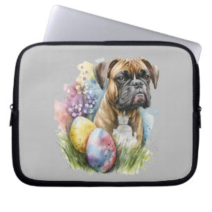 Vrolijke Boxer Hond Paasei, Prettig Pasen Boxer Laptop Sleeve