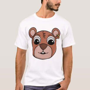 Vrolijke brutale dierengezicht t-shirt