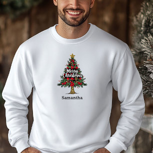 Vrolijke Buffalo geruite kerstboom-trui voor de wi Hoodie