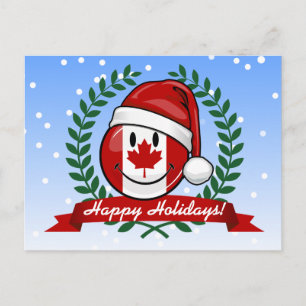Vrolijke Canadese vlag kerststijl Feestdagenkaart