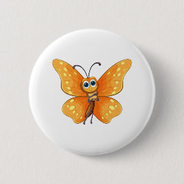 Vrolijke Cartoon Butterfly Ronde Button 5,7 Cm